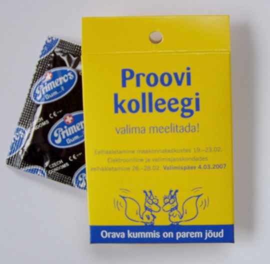 Reformierakond: proovi kolleegi preservatiiv ehk tšehhi kondoom. Autori foto